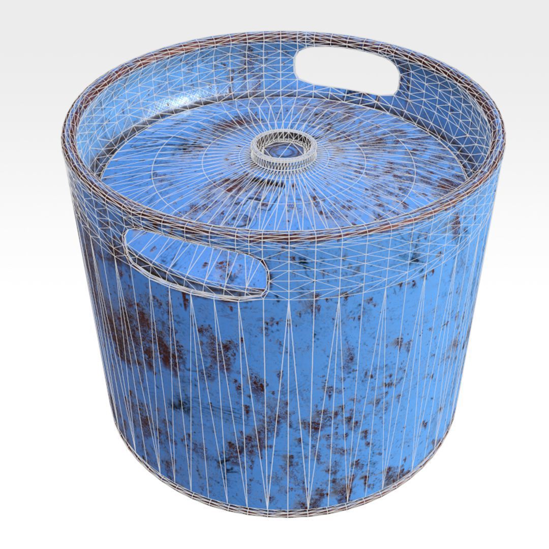 Steel Barrel - Type B Low-poly 3D model_8