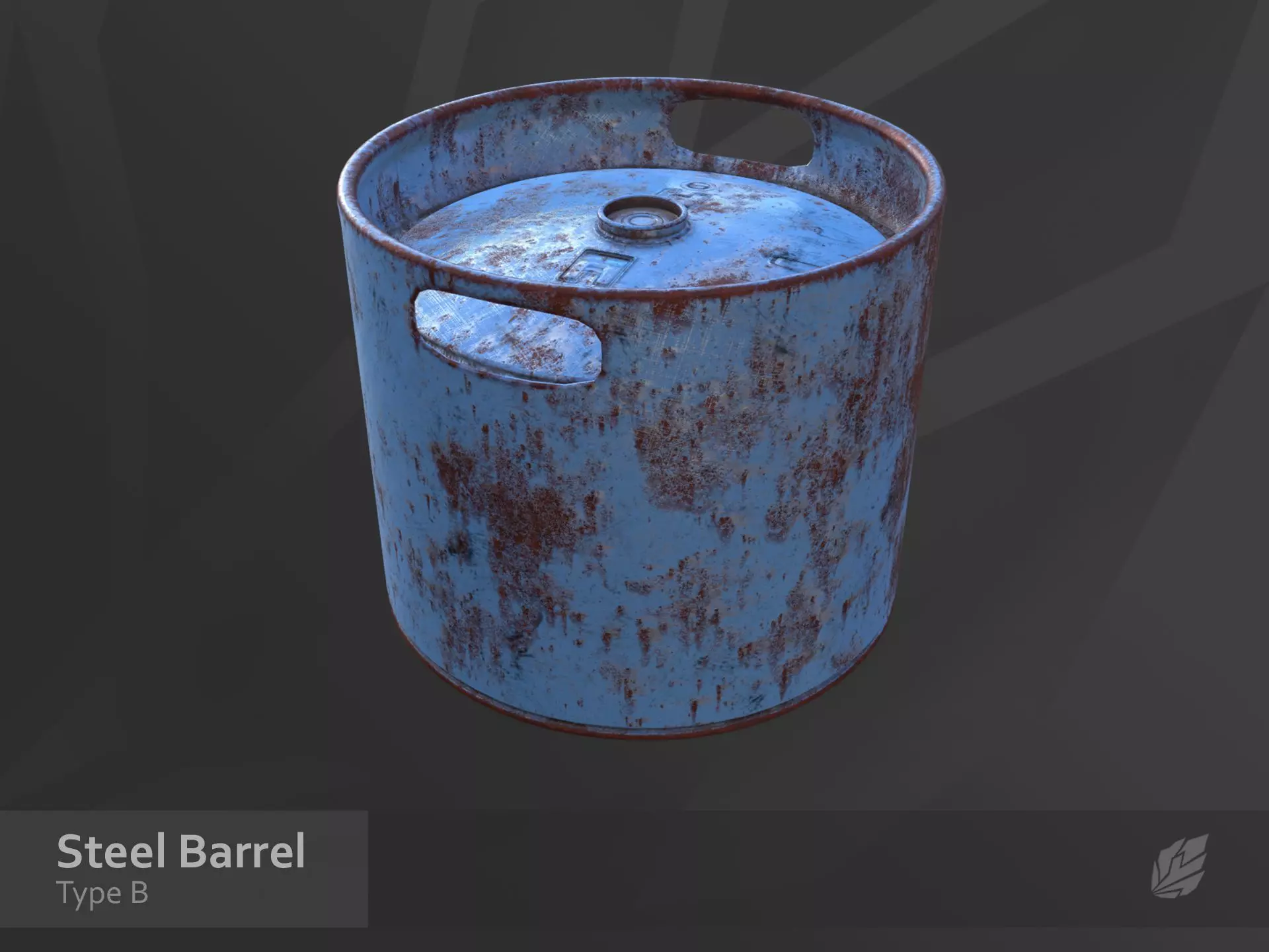 Steel Barrel - Type B Low-poly 3D model_0