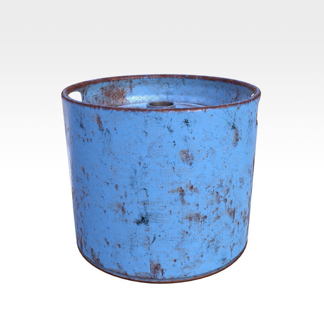 Steel Barrel - Type B Low-poly 3D model_6