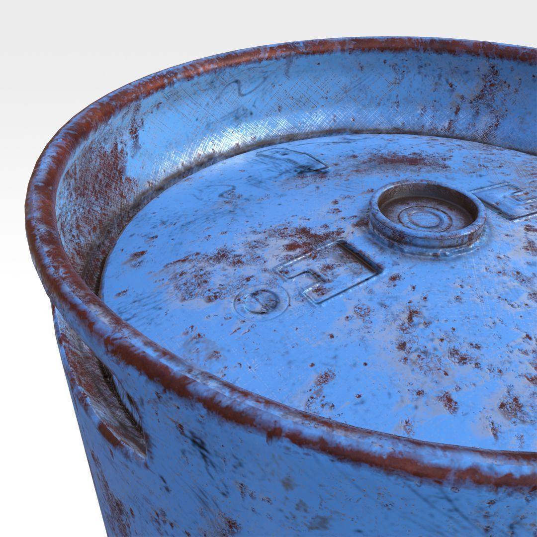 Steel Barrel - Type B Low-poly 3D model_4