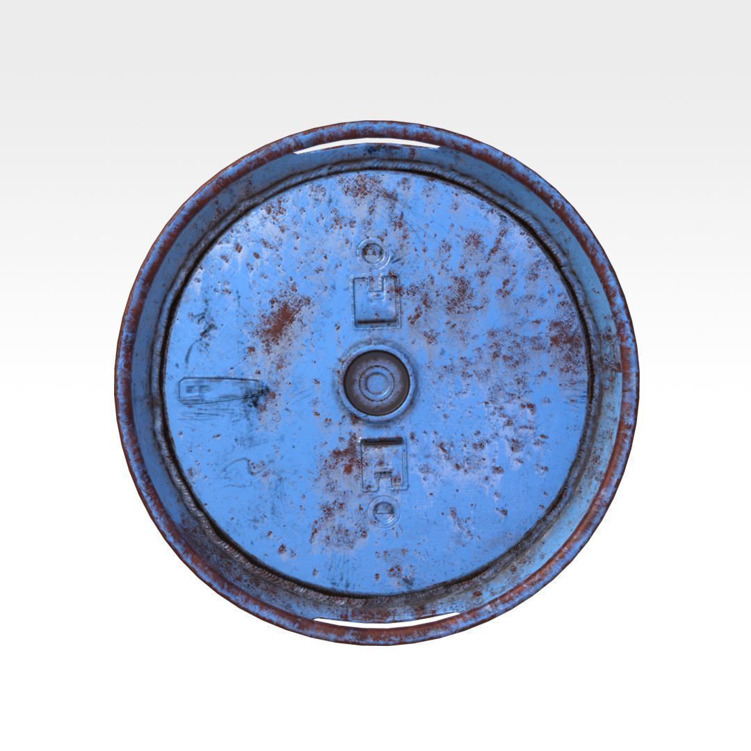 Steel Barrel - Type B Low-poly 3D model_3