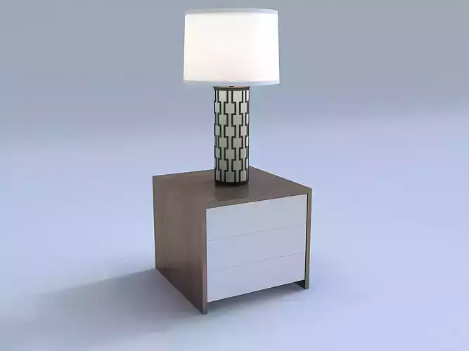 Side table and Table lamp Free 3D model