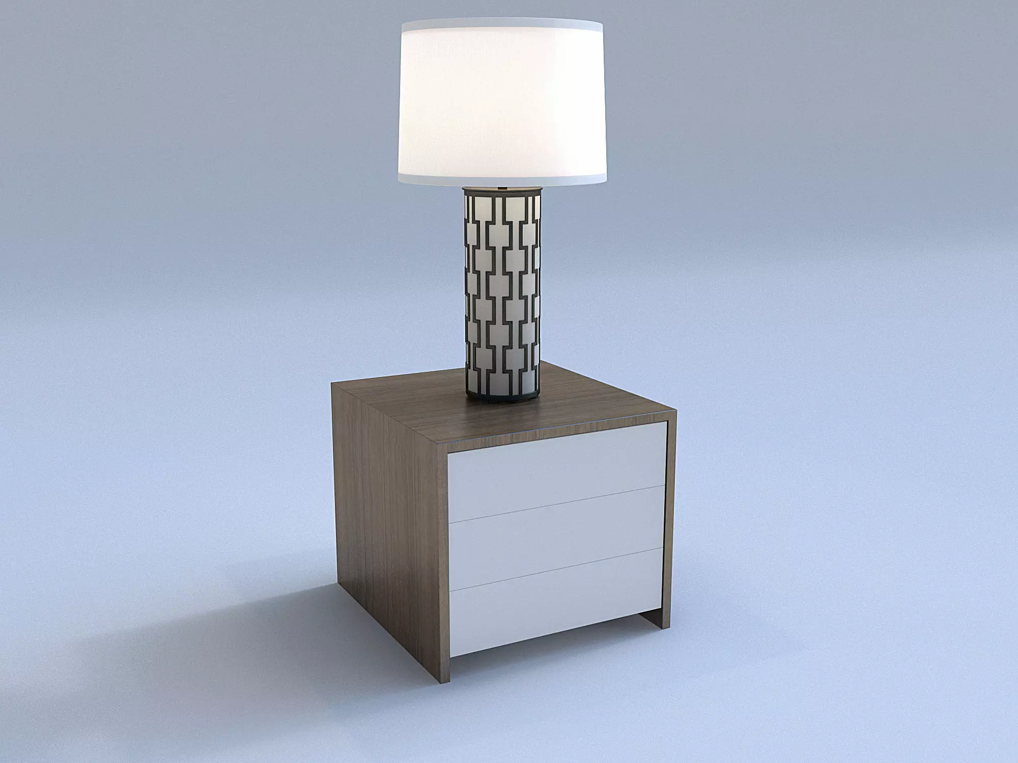 Side table and Table lamp Free 3D model_0