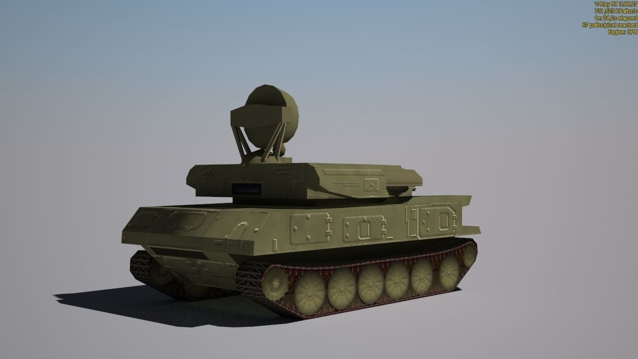 ZSU - 23 - 4 Shilka Low-poly 3D model_7