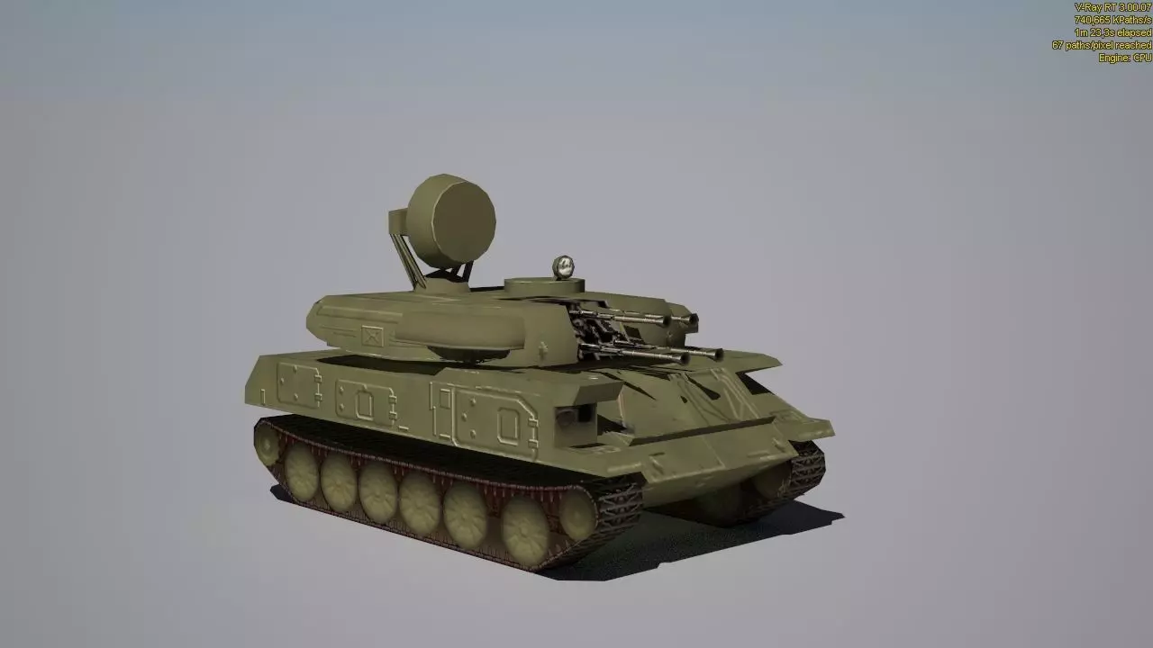 ZSU - 23 - 4 Shilka Low-poly 3D model_0