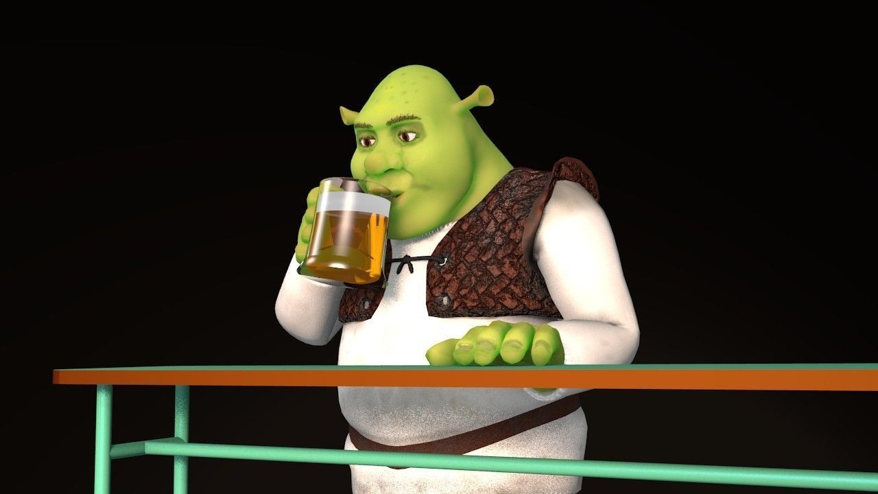 Rigged Shrek model with demo animation Free 3D model_2