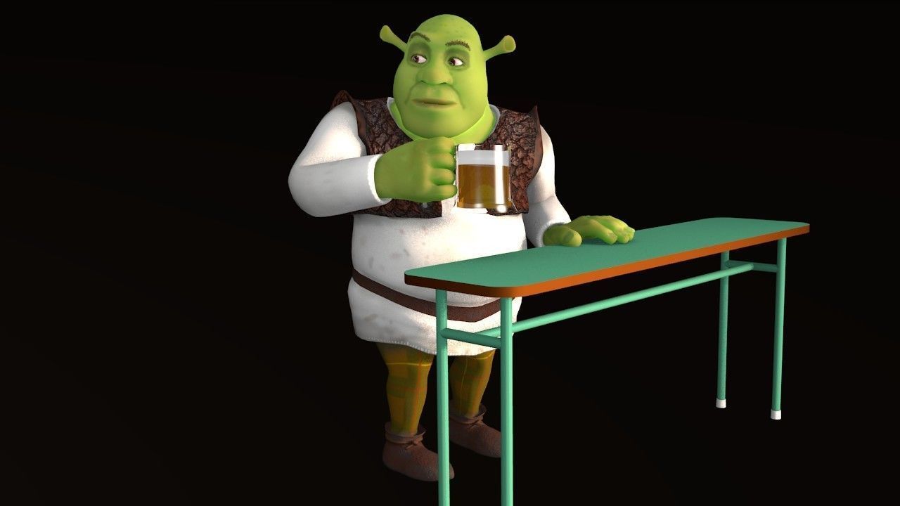 Rigged Shrek model with demo animation Free 3D model_3