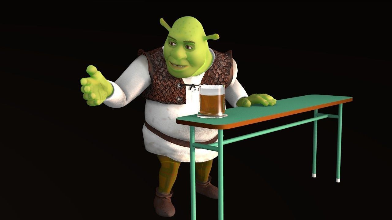 Rigged Shrek model with demo animation Free 3D model_4