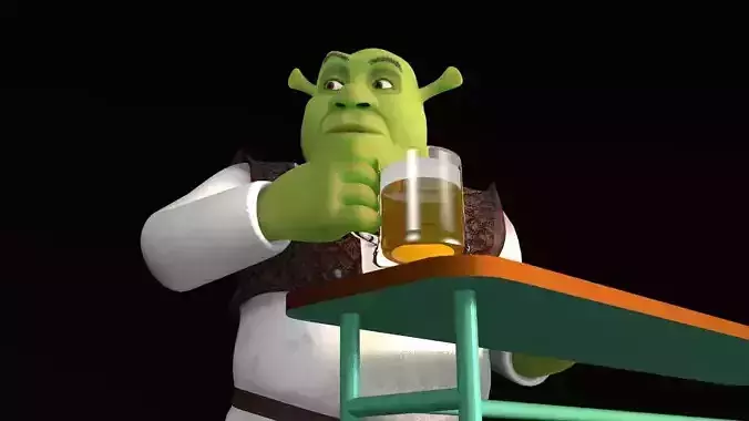 Rigged Shrek model with demo animation Free 3D model