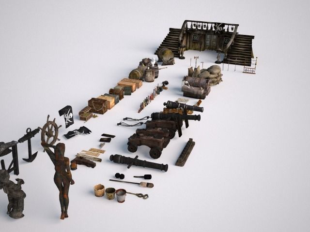 Ship Pirate Pack 3D model_1