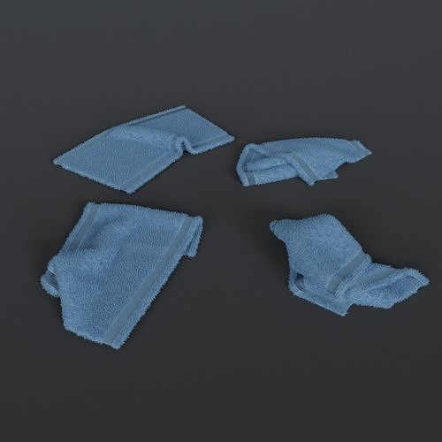 Crumpled towels set 3D model