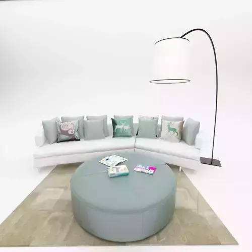 sofa 3d model pillow