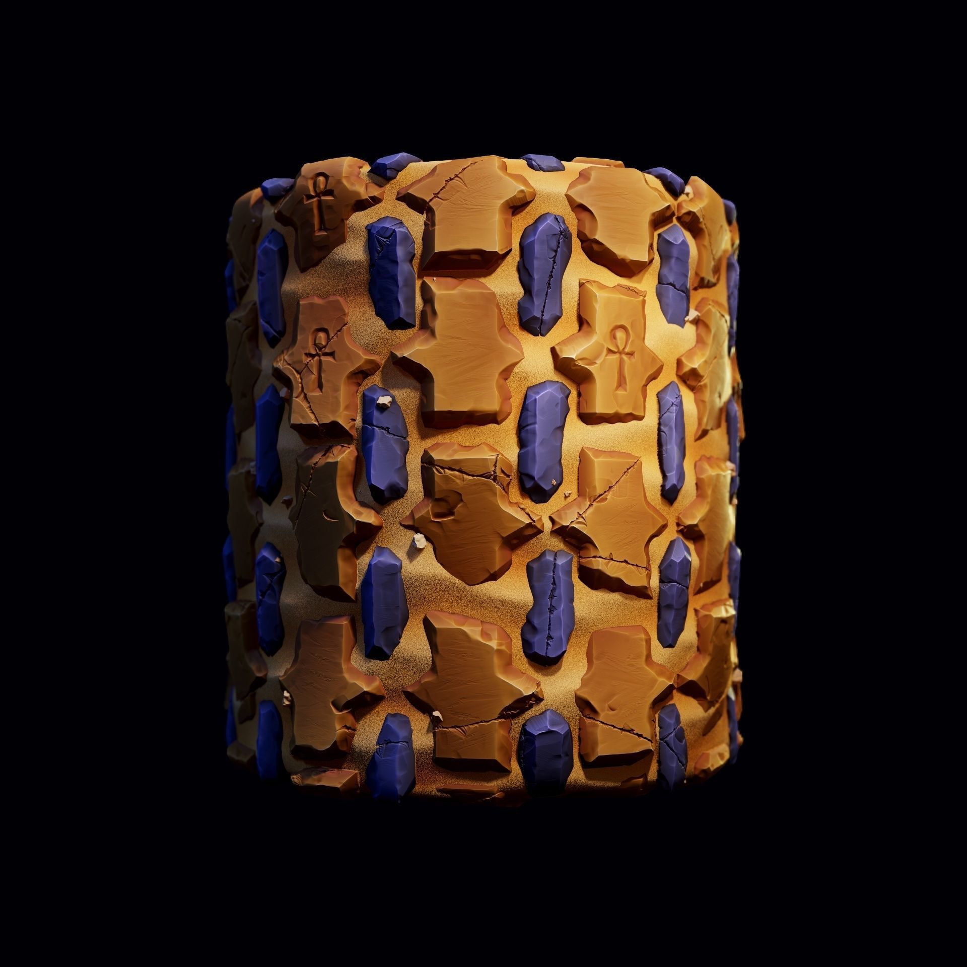 Stylized Stone Tiles PBR Textures Pack Texture_6