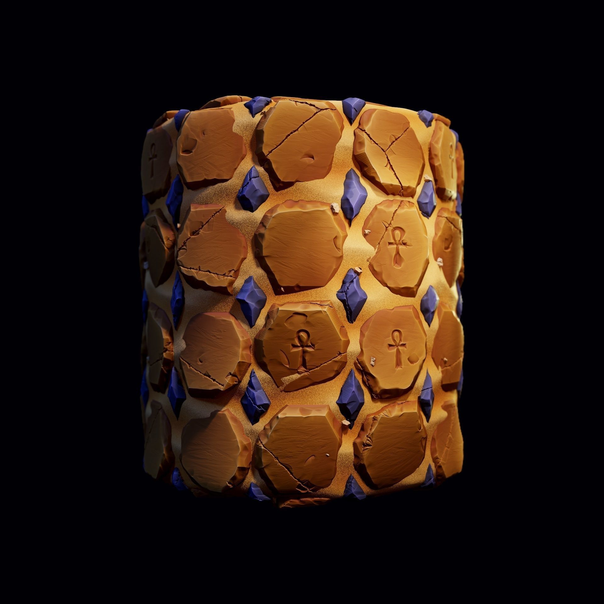 Stylized Stone Tiles PBR Textures Pack Texture_5