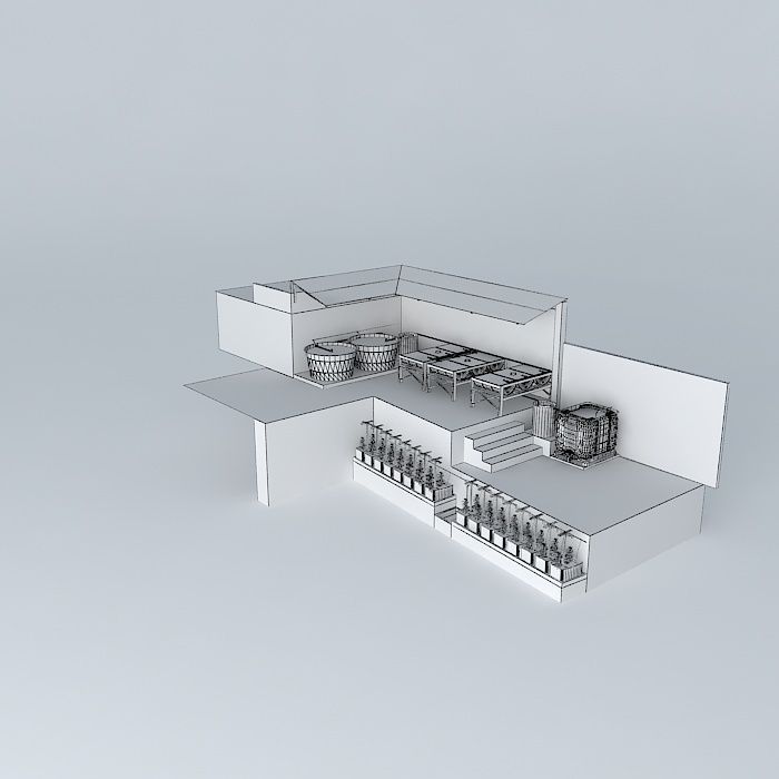 Aquaponics system Aquapônico 15- Beira Mar-2 tanks 1000L IBC ... 3D model_3