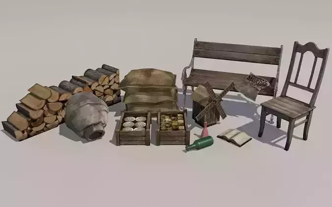 Victorian set wooden bench