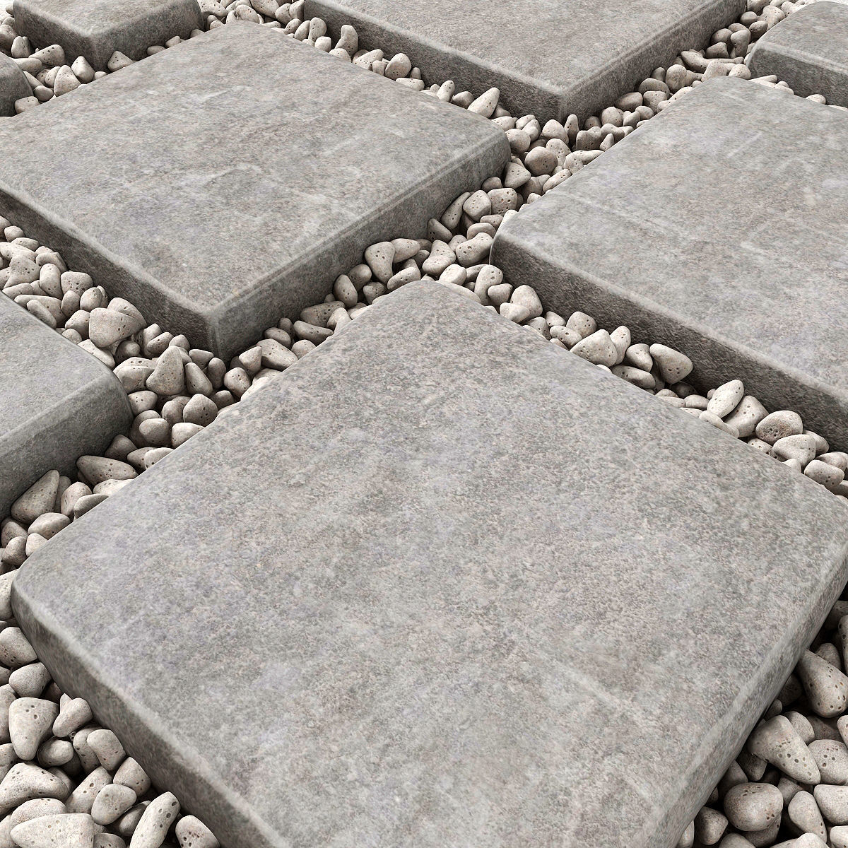 Paving old and pebble 3D model_1