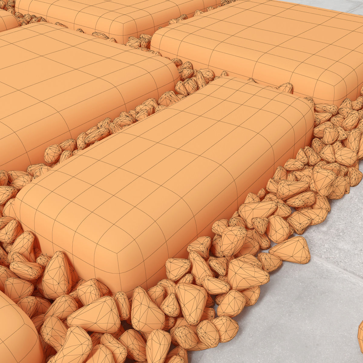 Paving old and pebble 3D model_7