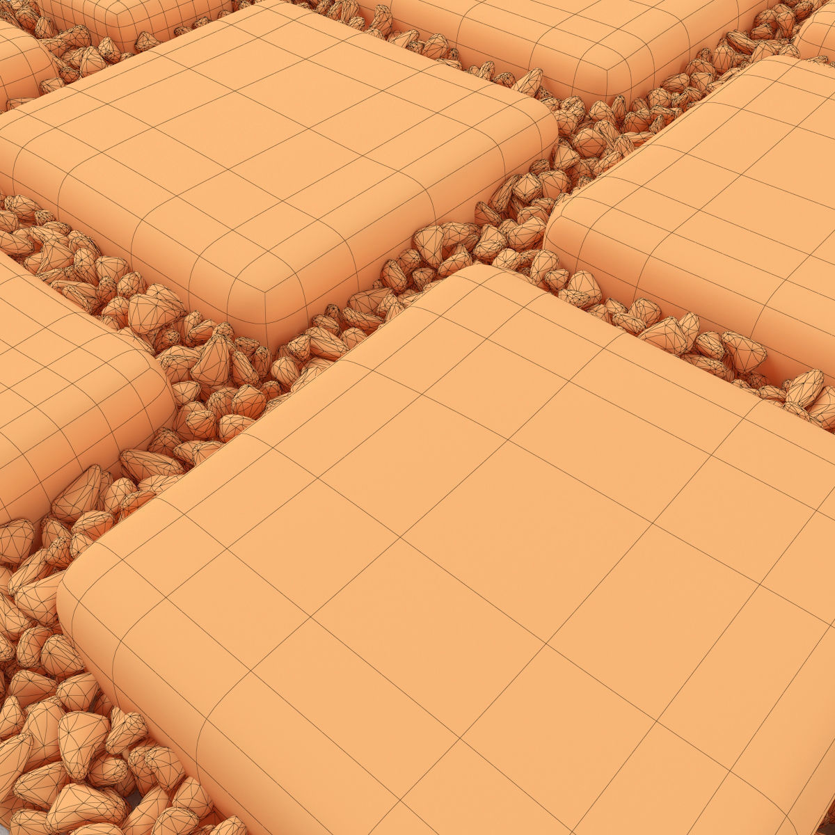 Paving old and pebble 3D model_5