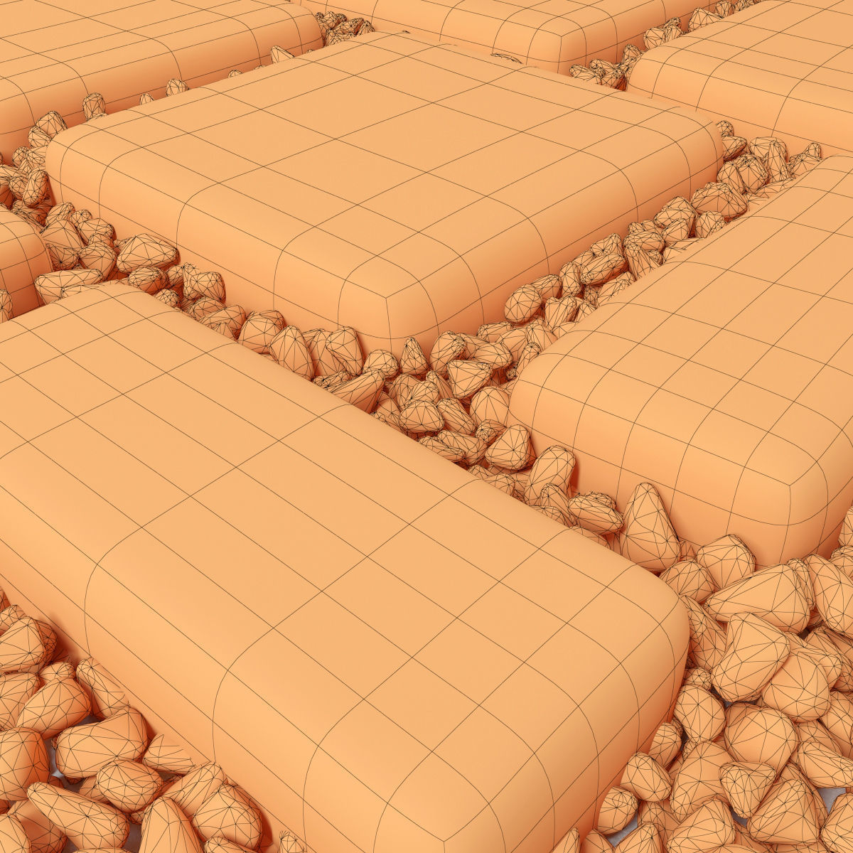 Paving old and pebble 3D model_6