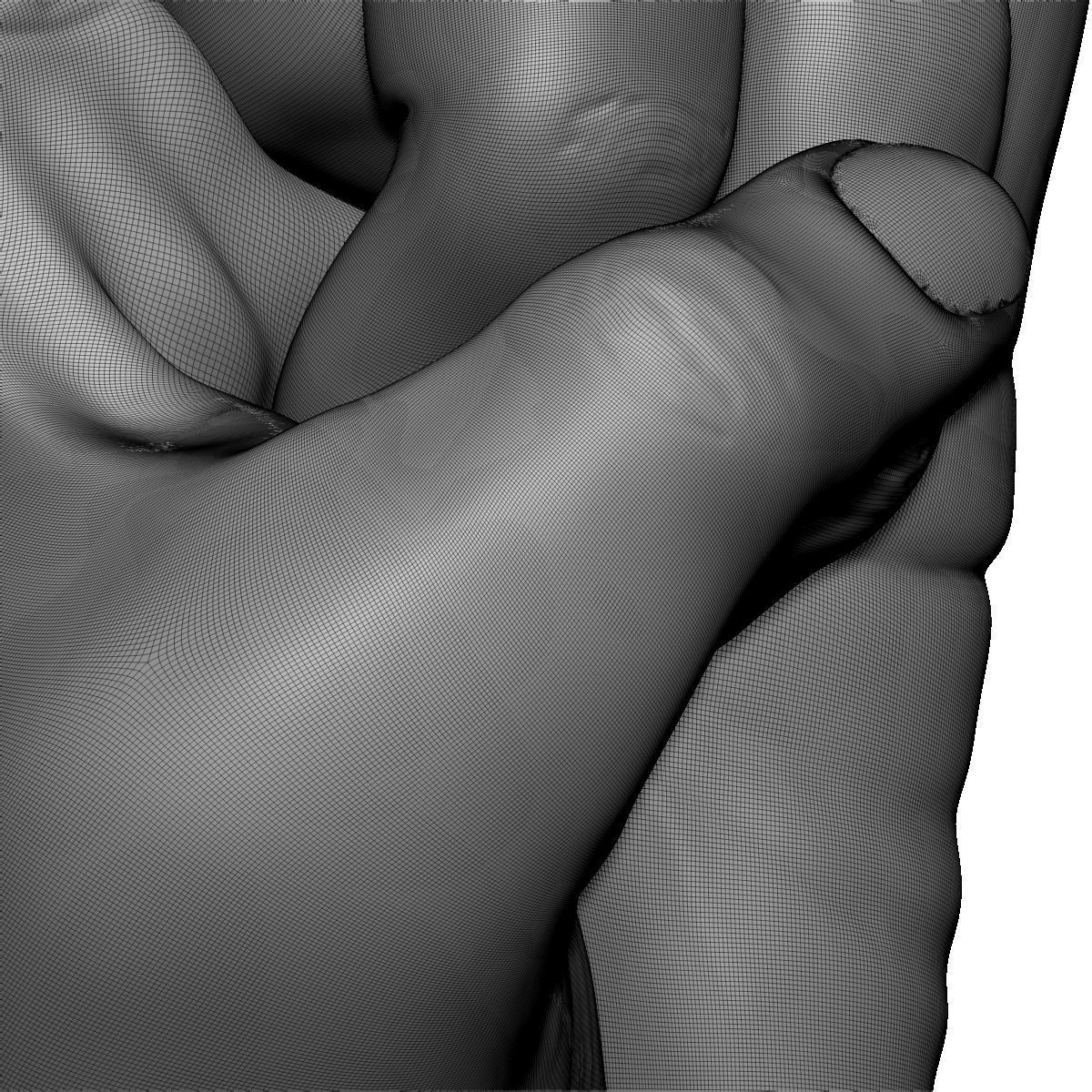 Hard rock hand gesture male 3D print model_11
