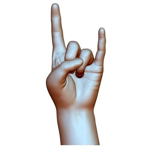 Hard rock hand gesture male 3D print model