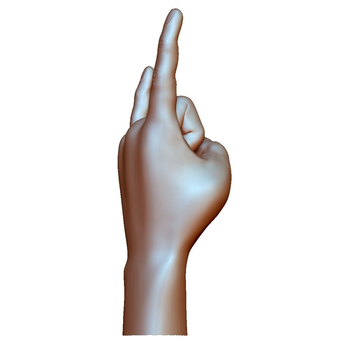 Hard rock hand gesture male 3D print model_8