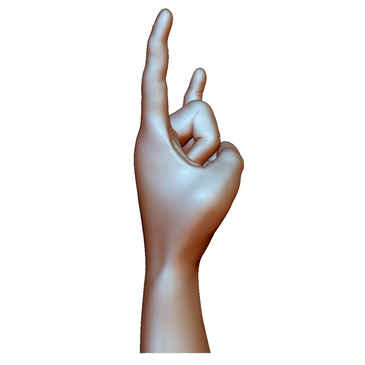 Hard rock hand gesture male 3D print model_9
