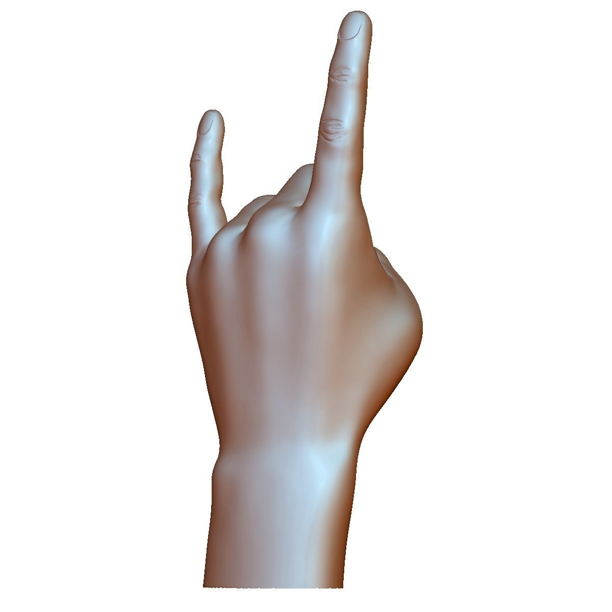 Hard rock hand gesture male 3D print model_7
