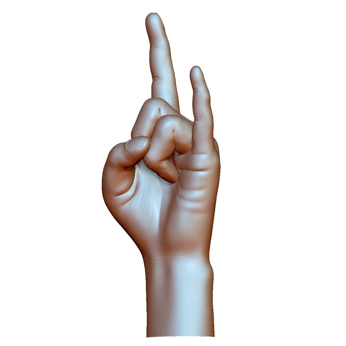 Hard rock hand gesture male 3D print model_3