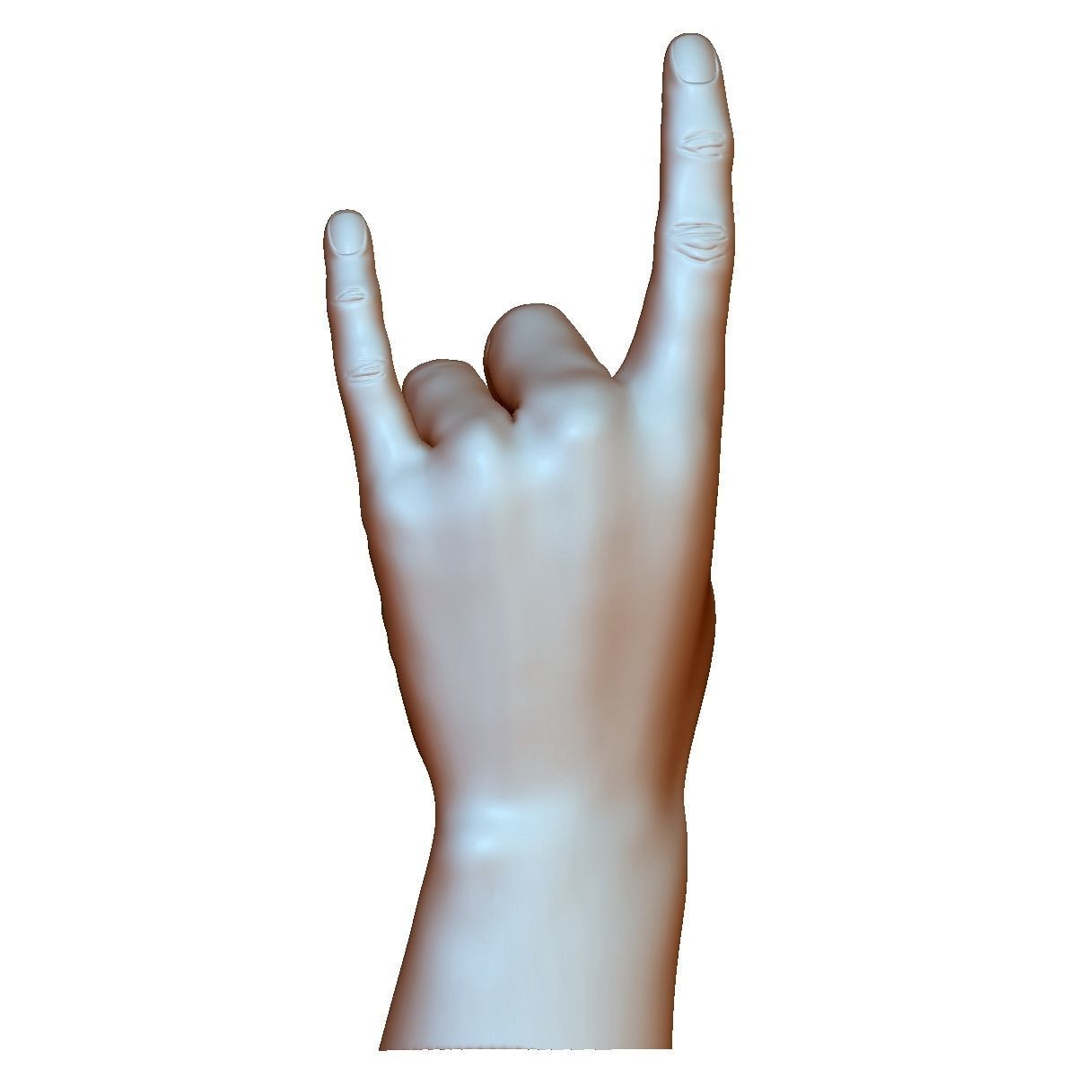 Hard rock hand gesture male 3D print model_6