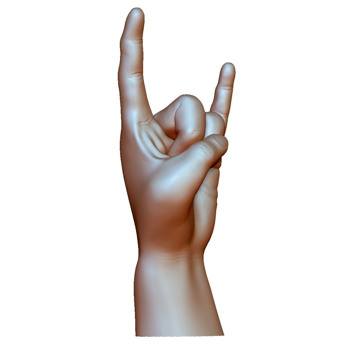 Hard rock hand gesture male 3D print model_1