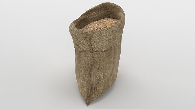 Food Sacks Grain Tied Open Stackable 3D Model 3D model 5