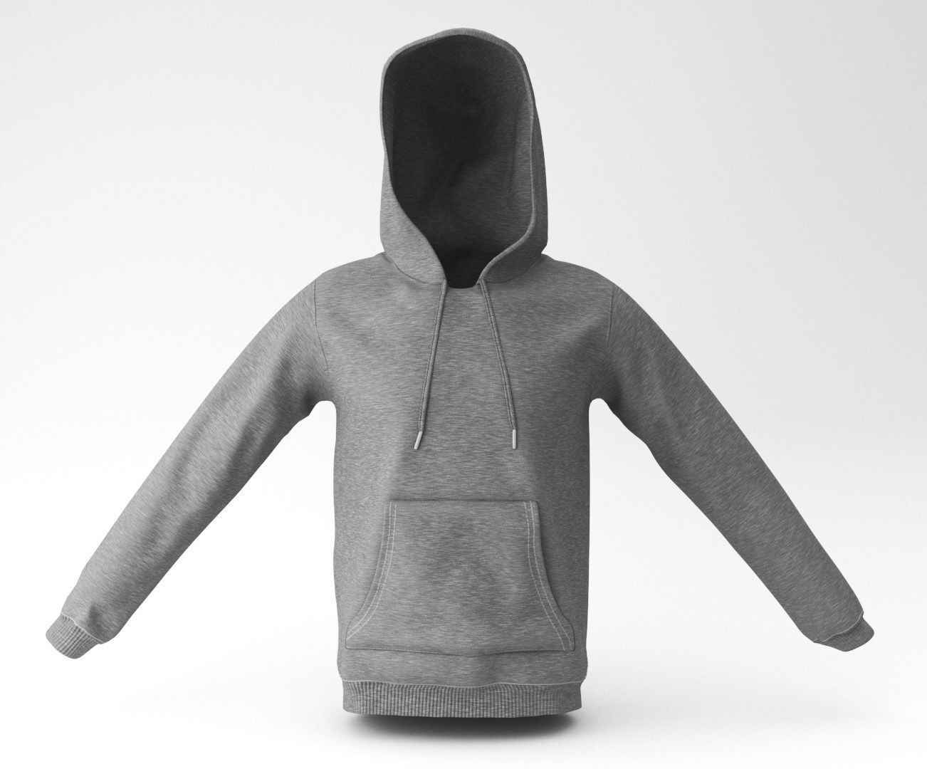 sweat hoodie 3D model_1
