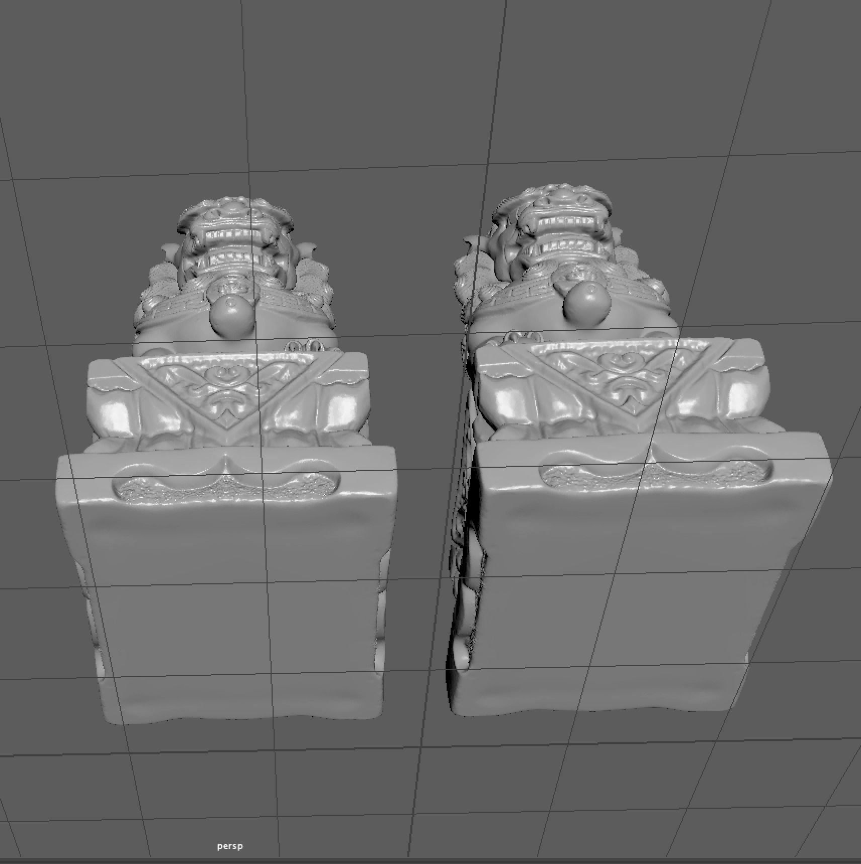 imperial guardian lions old lion statue shi shi zi 3D print model_4