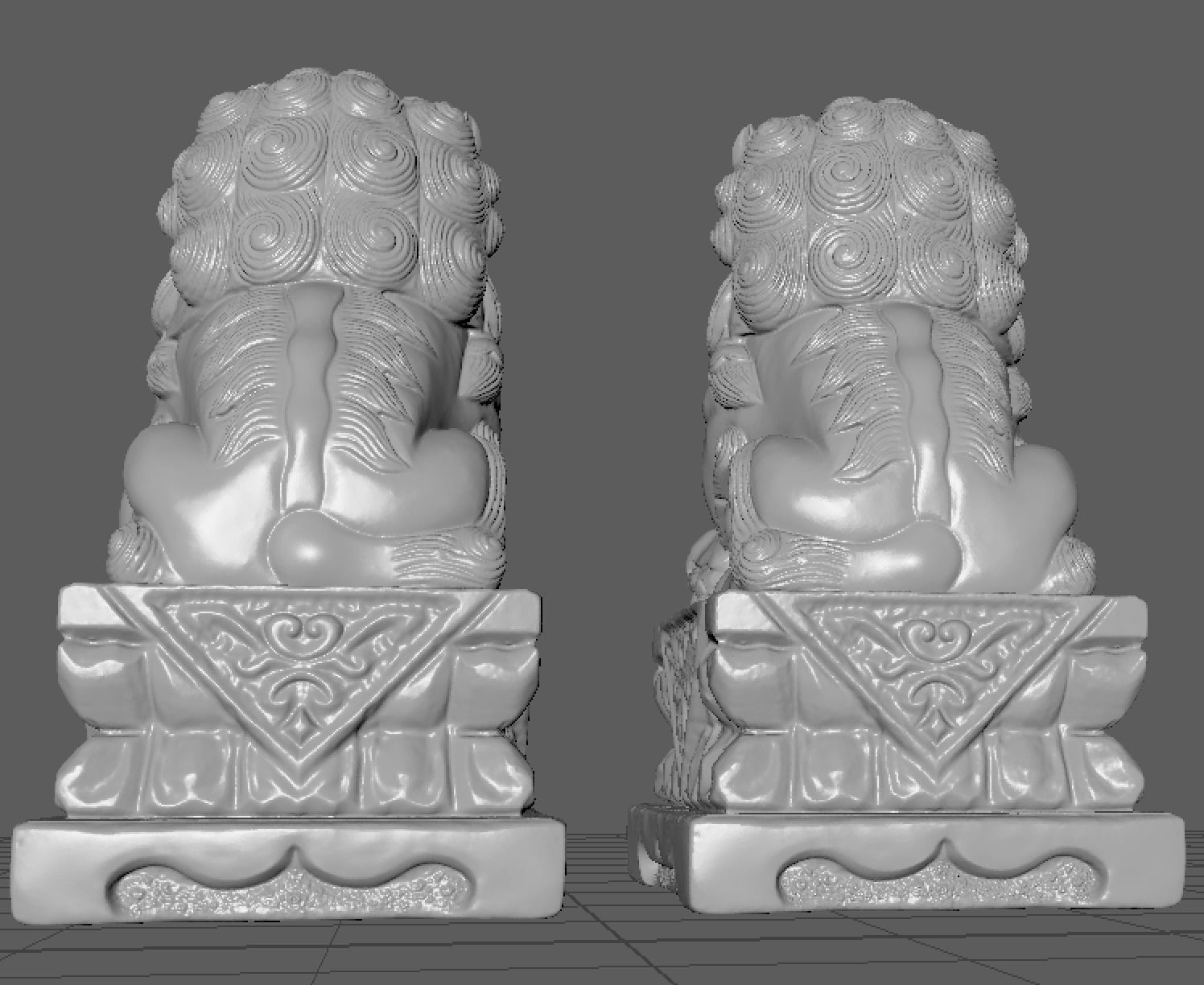 imperial guardian lions old lion statue shi shi zi 3D print model_5