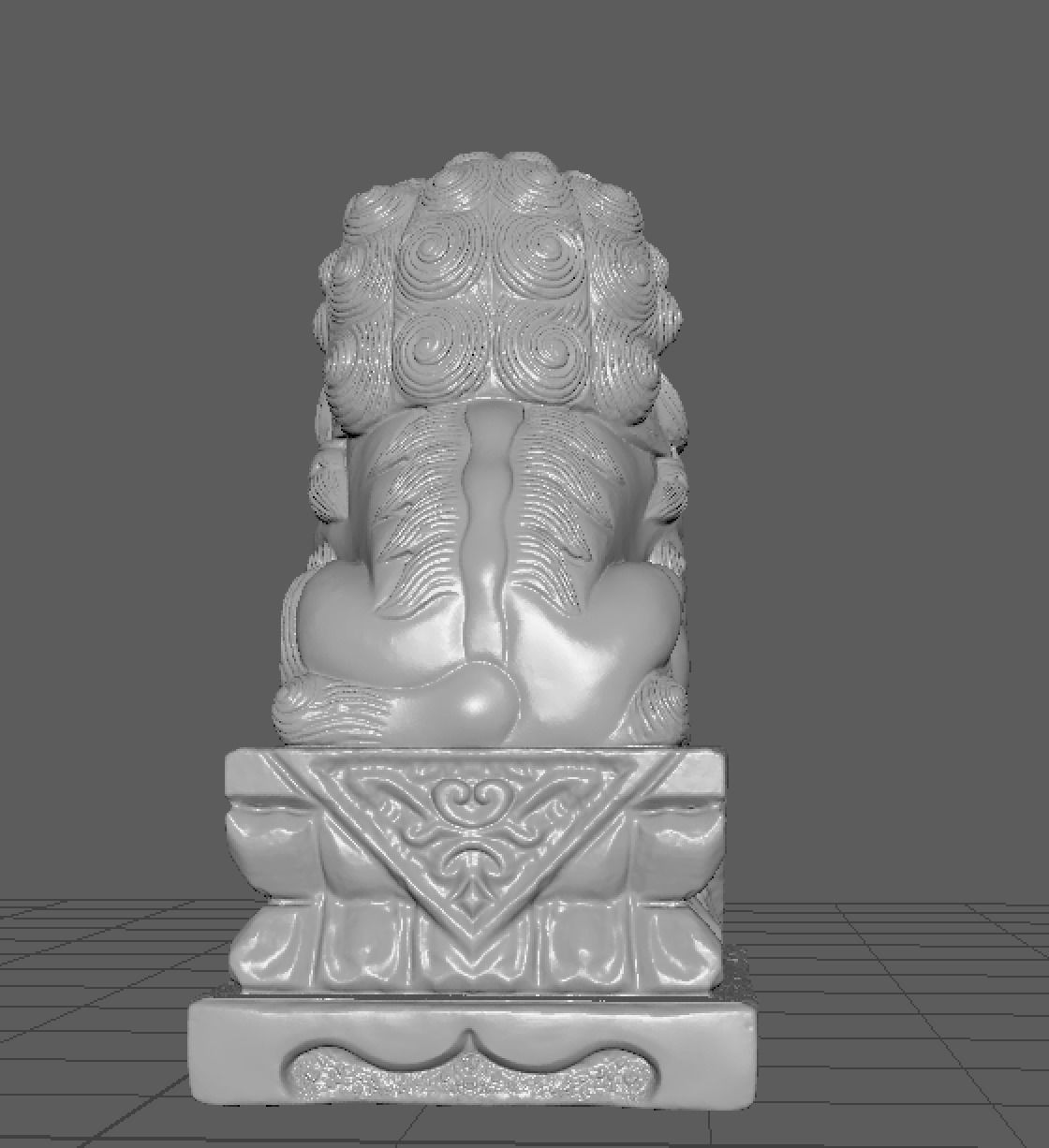 imperial guardian lions old lion statue shi shi zi 3D print model_3