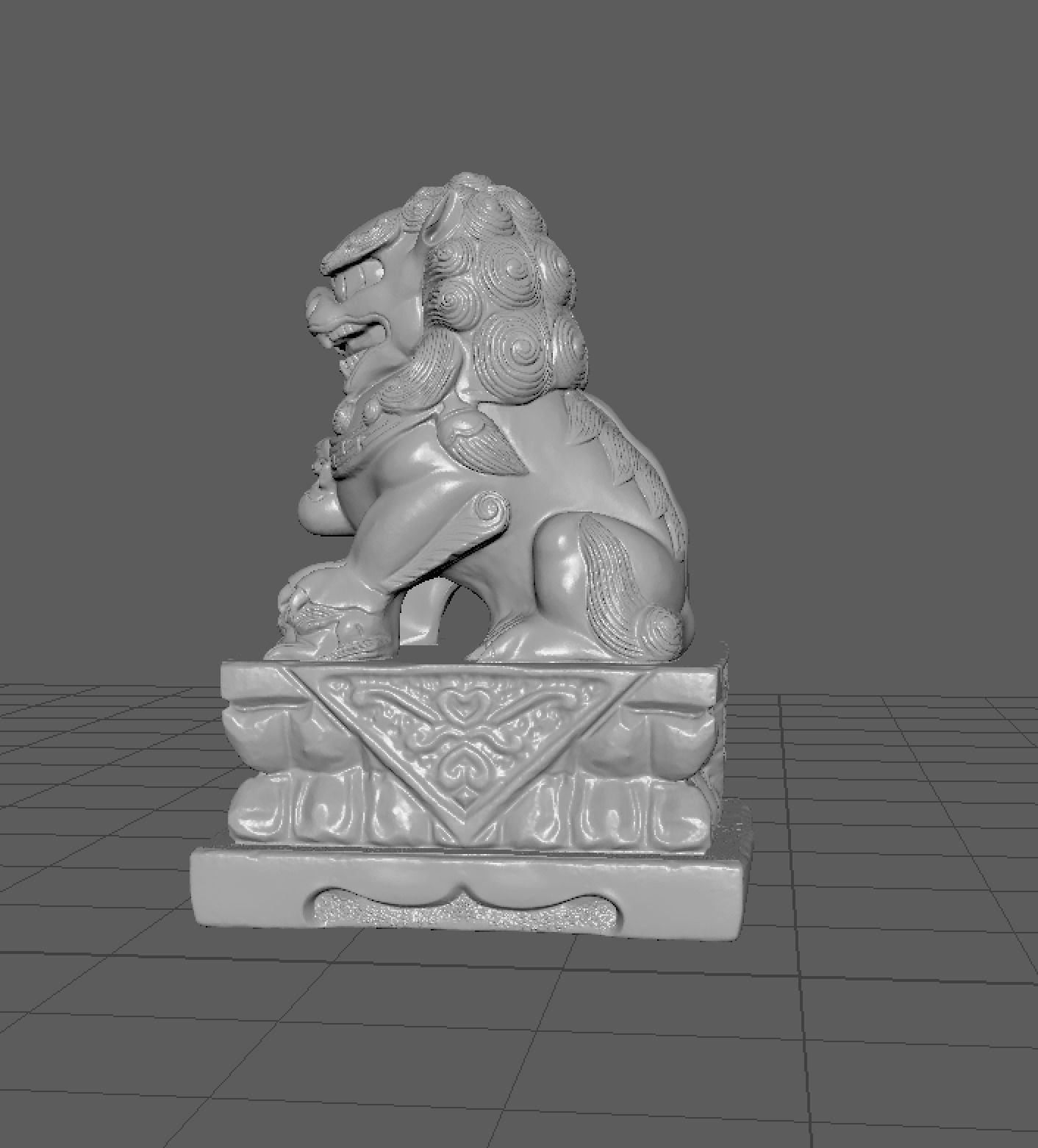 imperial guardian lions old lion statue shi shi zi 3D print model_2