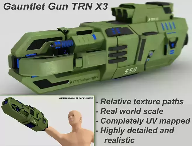 Gauntlet Gun TRN X3 3D model