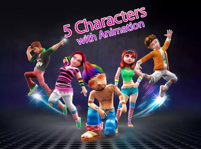 Character animation pack CA05 Low-poly 3D model
