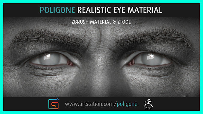 Poligone Realistic Eye Material 3D model