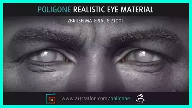 Poligone Realistic Eye Material 3D model