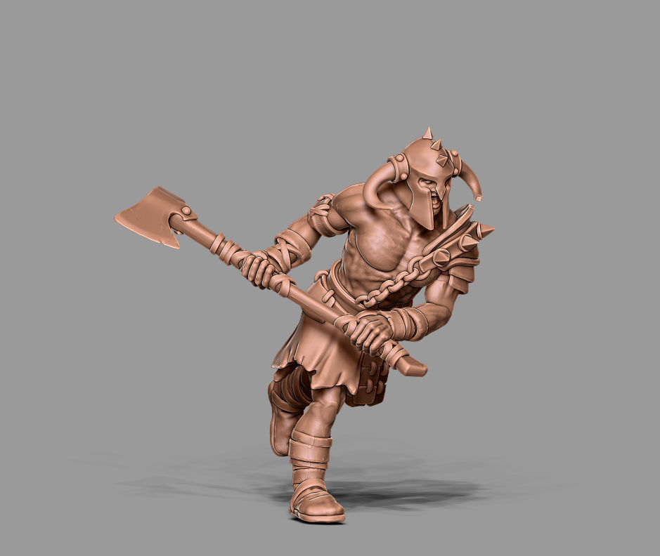 Barbarian bundle - 7 miniatures - 35mm scale 3D print model_19