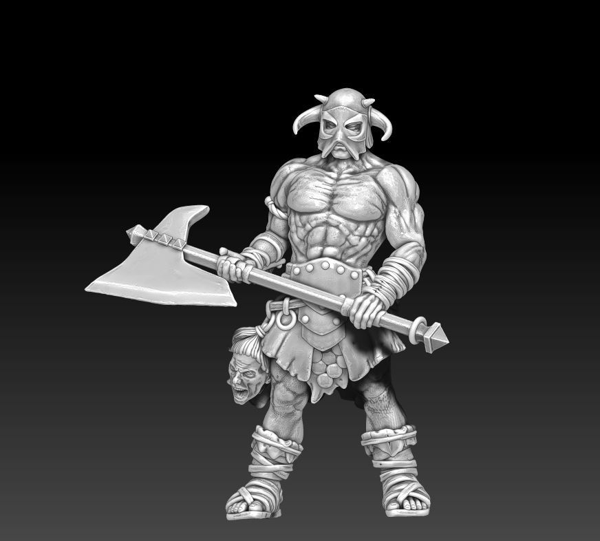 Barbarian bundle - 7 miniatures - 35mm scale 3D print model_7