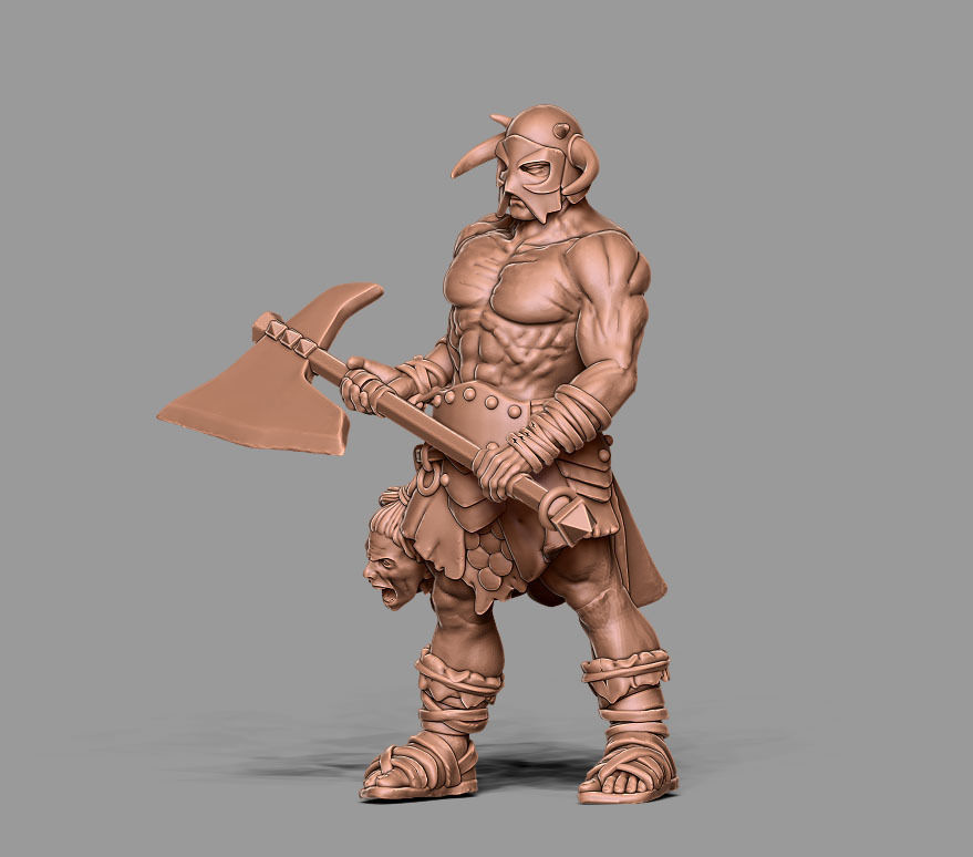 Barbarian bundle - 7 miniatures - 35mm scale 3D print model_30