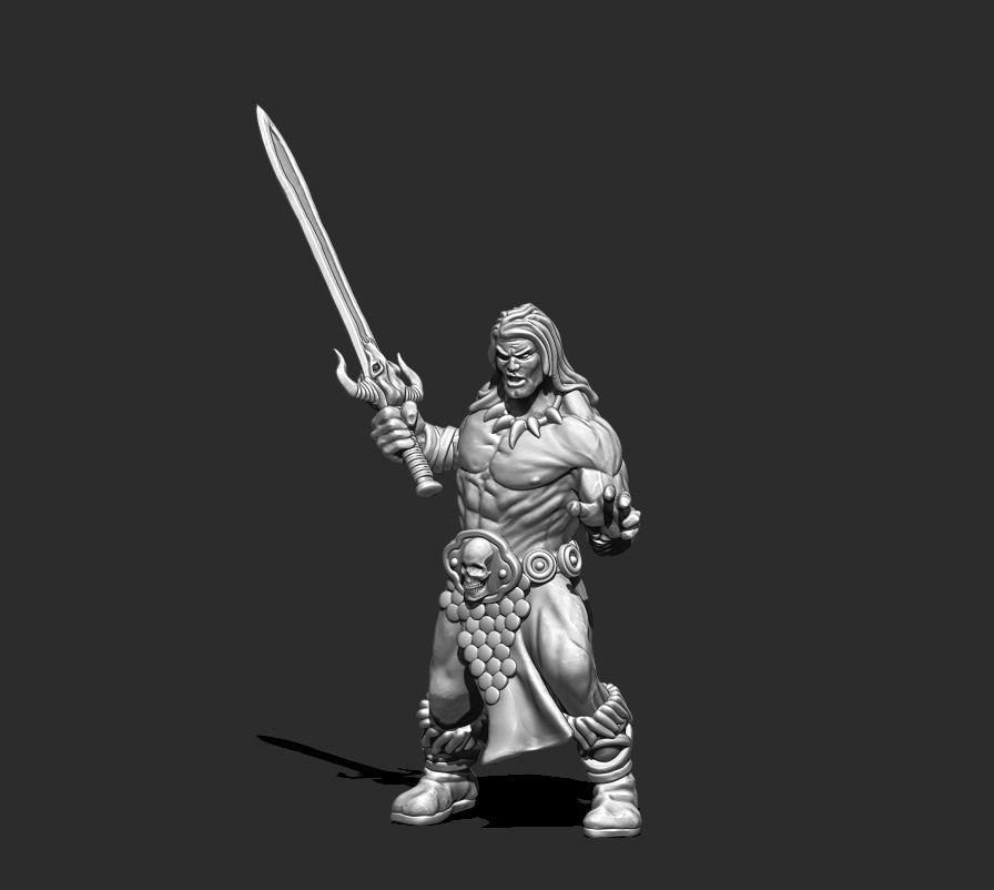 Barbarian bundle - 7 miniatures - 35mm scale 3D print model_4