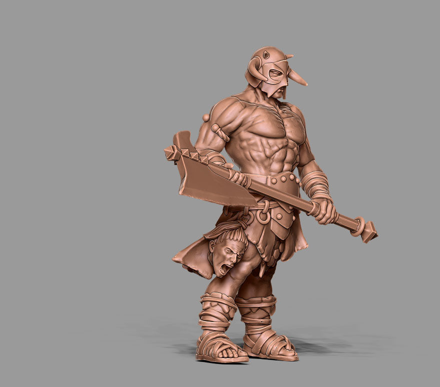 Barbarian bundle - 7 miniatures - 35mm scale 3D print model_27