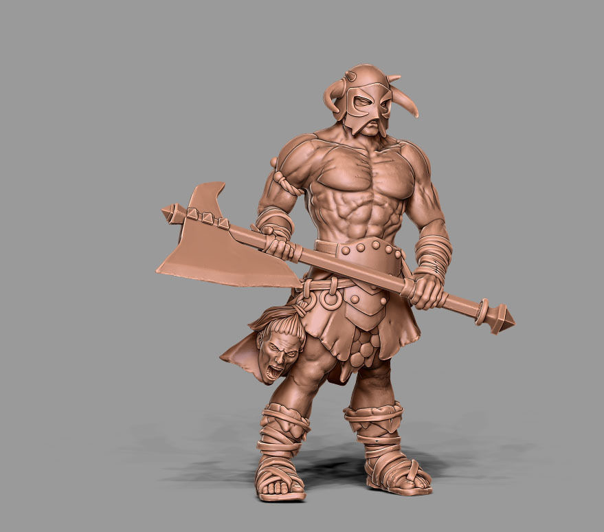 Barbarian bundle - 7 miniatures - 35mm scale 3D print model_28