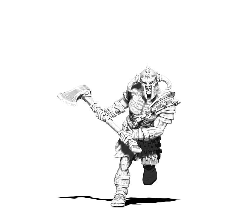 Barbarian bundle - 7 miniatures - 35mm scale 3D print model_2