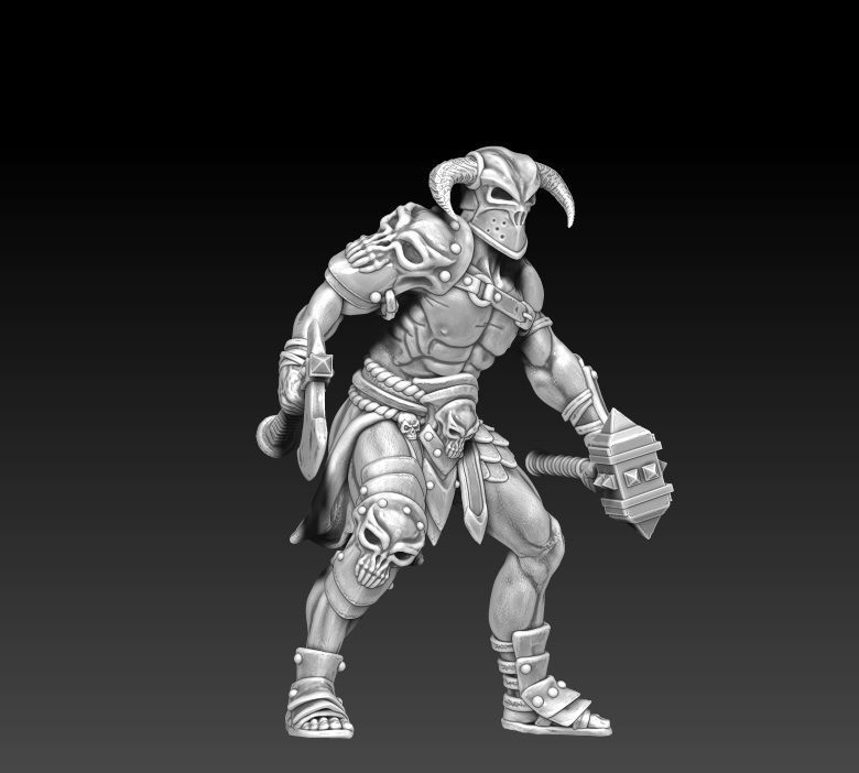 Barbarian bundle - 7 miniatures - 35mm scale 3D print model_6